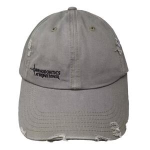 District Distressed Green Baseball Cap Hat Embroidered OS Adjustable Slideback